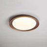 Wood White Circular LED Flush Mount Ceiling Light Image - 2