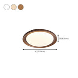 Wood White Circular LED Flush Mount Ceiling Light #size