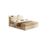 Wood White Headboard Queen Storage Bed with Drawers Image - 4