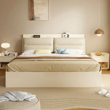 Wood White Headboard Queen Storage Bed with Drawers Image - 6