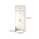 Wood White Large Wardrobe with Shelves and Drawers Image - 24