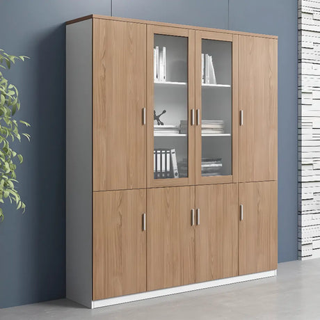 Wooden Clear View Doors Multipurpose Office Storage Cabinet Image - 1