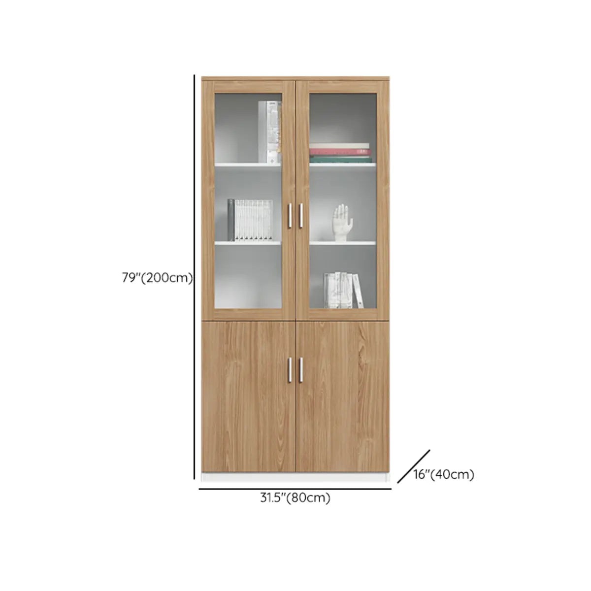 Wooden Clear View Doors Multipurpose Office Storage Cabinet 