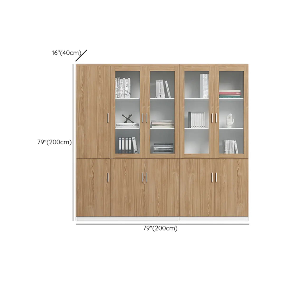 Wooden Clear View Doors Multipurpose Office Storage Cabinet Image - 15