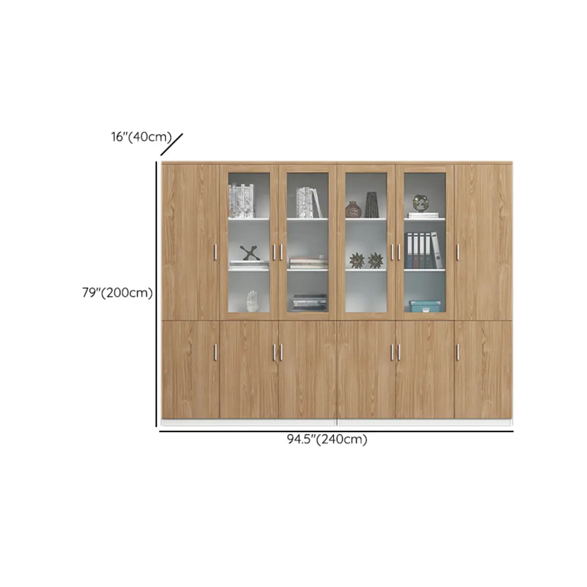 Wooden Clear View Doors Multipurpose Office Storage Cabinet Image - 16