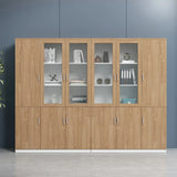 Wooden Clear View Doors Multipurpose Office Storage Cabinet Image - 9