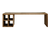 Wooden Exterior Shelving Rectangular Writing Desk Image - 13