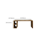 Wooden Exterior Shelving Rectangular Writing Desk Image - 17