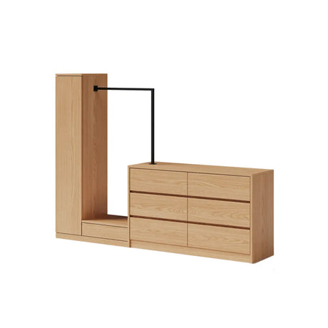 Wooden Freestanding Coat Rack with Mirror and Drawers Image - 2