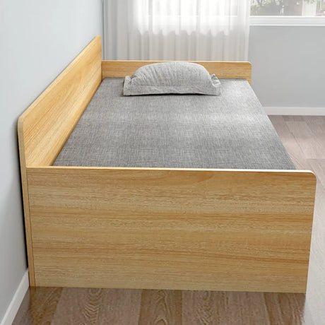 Wooden Headboard Storage Bed with Guardrail and Drawers Image - 1