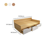 Wooden Headboard Storage Bed with Guardrail and Drawers Image - 10