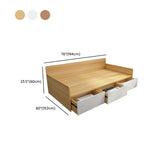 Wooden Headboard Storage Bed with Guardrail and Drawers Image - 14