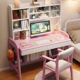 Wooden L-Shaped Bedroom Storage Computer Desk Set with Hutch Image - 20