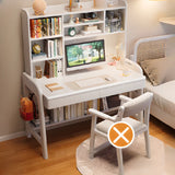 Wooden L-Shaped Bedroom Storage Computer Desk Set with Hutch Image - 3