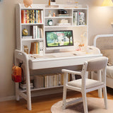 Wooden L-Shaped Bedroom Storage Computer Desk Set with Hutch Image - 4