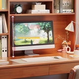 Wooden L-Shaped Bedroom Storage Computer Desk Set with Hutch Image - 5