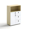 Wooden Lockable Door Natural Office Storage Cabinet Image - 3