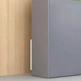 Wooden Lockable Gray Office Storage Cabinet with Key Image - 12