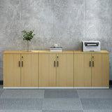 Wooden Lockable Horizontal Natural Office Storage Cabinet Image - 1