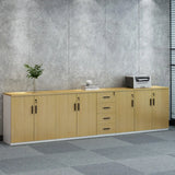 Wooden Lockable Horizontal Natural Office Storage Cabinet Image - 11