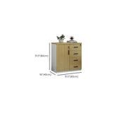 Wooden Lockable Horizontal Natural Office Storage Cabinet #size