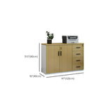 Wooden Lockable Horizontal Natural Office Storage Cabinet Image - 15