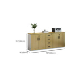 Wooden Lockable Horizontal Natural Office Storage Cabinet Image - 17