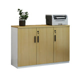 Wooden Lockable Horizontal Natural Office Storage Cabinet Image - 6