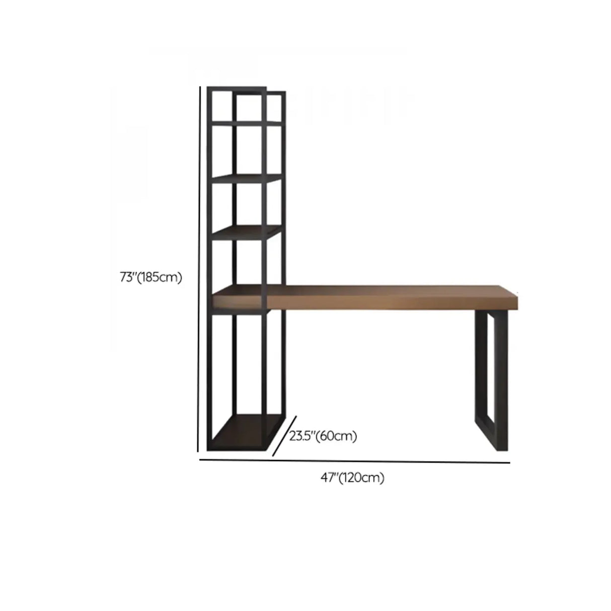 Wooden Rectangle Exterior Shelf Double Computer Desk 