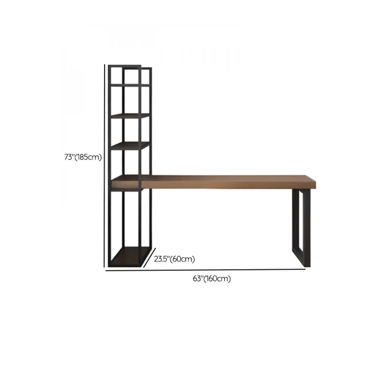 Wooden Rectangle Exterior Shelf Double Computer Desk Image - 23