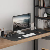 Wooden Rectangle Exterior Shelf Double Computer Desk Image - 8