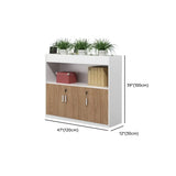 Wooden Rectangular White Plant Storage Office Cabinet Image - 10