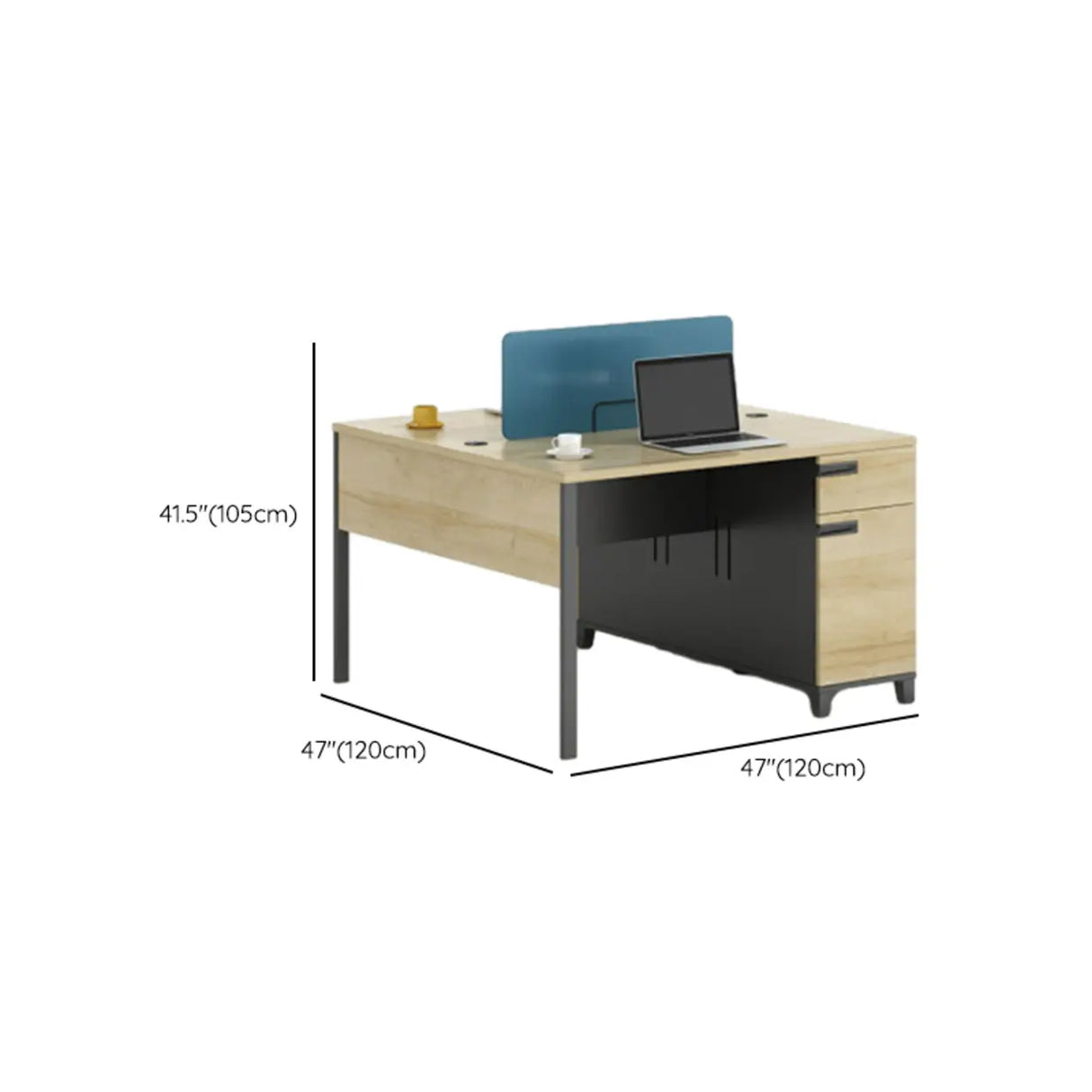 Wooden Storage Shelf Drawers L-Shape Computer Desk Image - 16