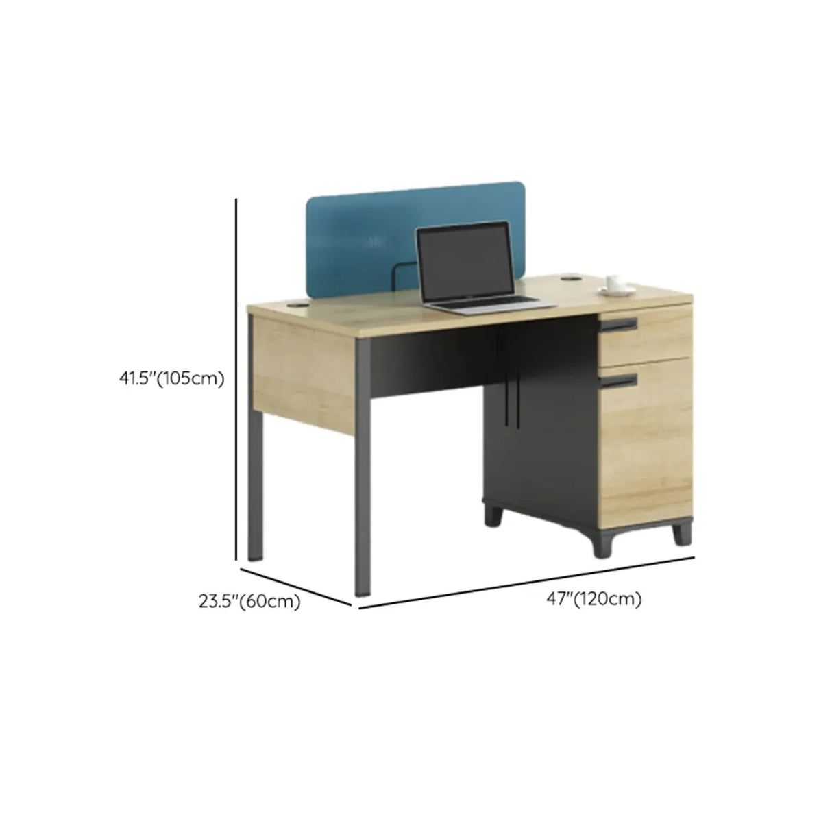 Wooden Storage Shelf Drawers L-Shape Computer Desk Image - 18