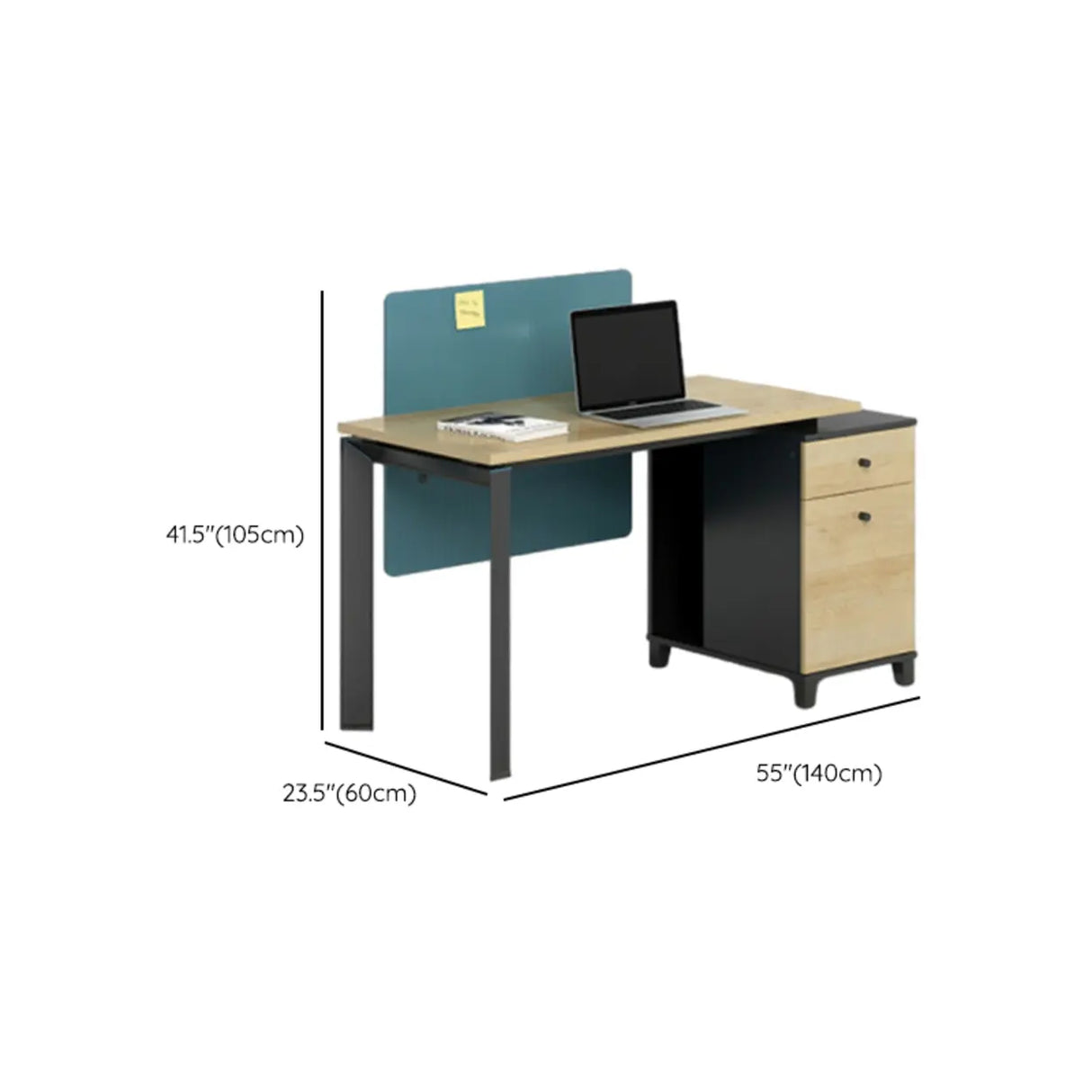 Wooden Storage Shelf Drawers L-Shape Computer Desk Image - 19