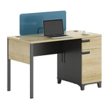 Wooden Storage Shelf Drawers L-Shape Computer Desk Image - 7