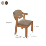 Wooden Upholstered Armrest Dining Chair Light Grey Image - 22