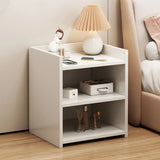 Wooden Walnut 2-Shelf Nightstand with Drawer Storage Image - 2