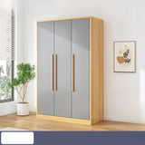 Wooden White Large Storage Armoire with Clothing Rod Image - 14