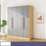 Wooden White Large Storage Armoire with Clothing Rod Image - 15