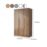 Wooden White Large Storage Armoire with Clothing Rod Image - 21