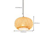 Woven Bamboo Pendant Light Adjustable Height #size