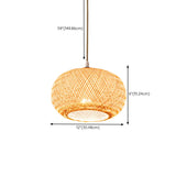 Woven Bamboo Pendant Light Adjustable Height Image - 19