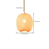 Woven Bamboo Pendant Light Adjustable Height Image - 21