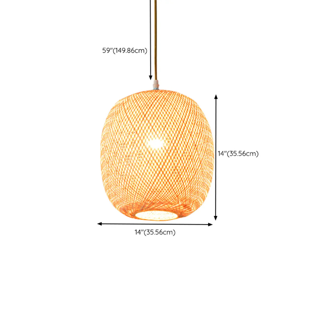 Woven Bamboo Pendant Light Adjustable Height Image - 22