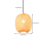 Woven Bamboo Pendant Light Adjustable Height Image - 22