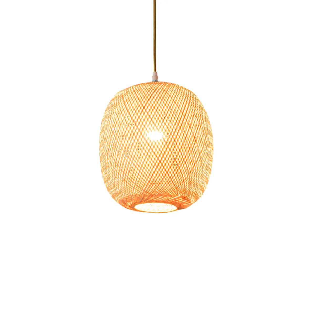 Woven Bamboo Pendant Light Adjustable Height Image - 9