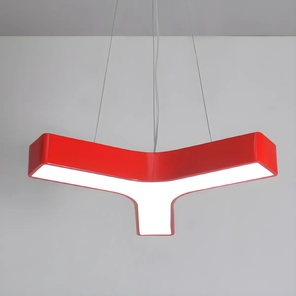 Y-Shape Acrylic Kids Room Red Medium LED Chandelier Image - 1