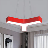 Y-Shape Acrylic Kids Room Red Medium LED Chandelier Image - 2