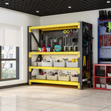 Yellow 4-Tier Metal Heavy-Duty Freestanding Garage Shelves Image - 3